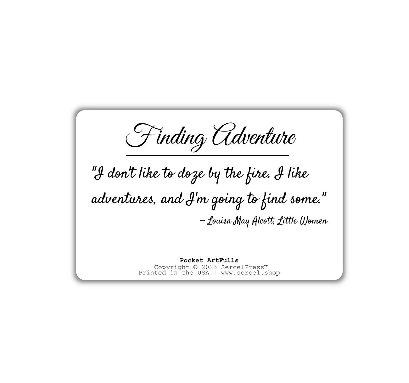 Finding Adventure | Louisa May Alcott, Little Women | Durable Wallet Pocket Art Cards