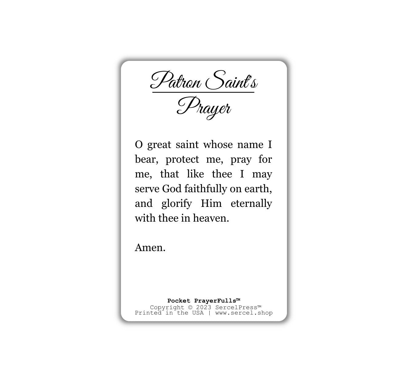 Patron Saint's Prayer: Pocket PrayerFulls™ | Durable Wallet Prayer Cards | Catholic Prayer