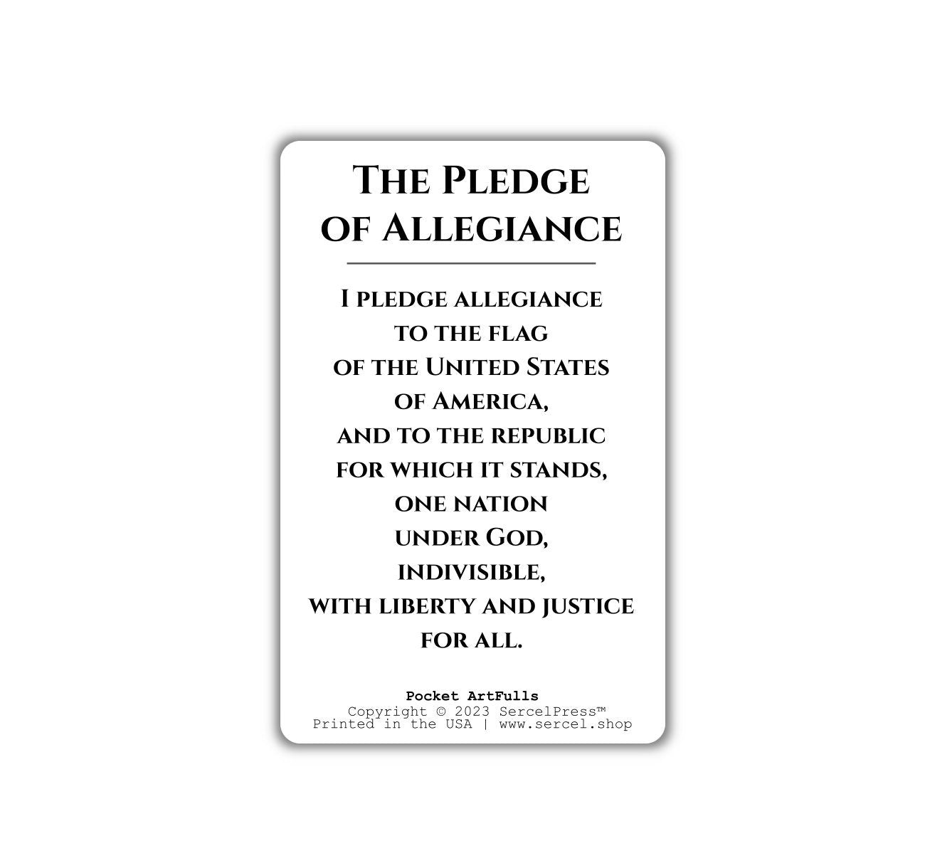 The Pledge of Allegiance | Durable Wallet Patriotic Card | 4th of July | Independence Day | United States of America