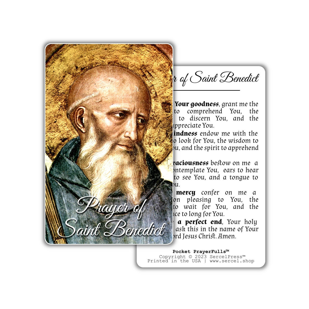 Prayer of Saint Benedict: Pocket PrayerFulls™ | Durable Wallet Prayer Cards | Catholic Prayers