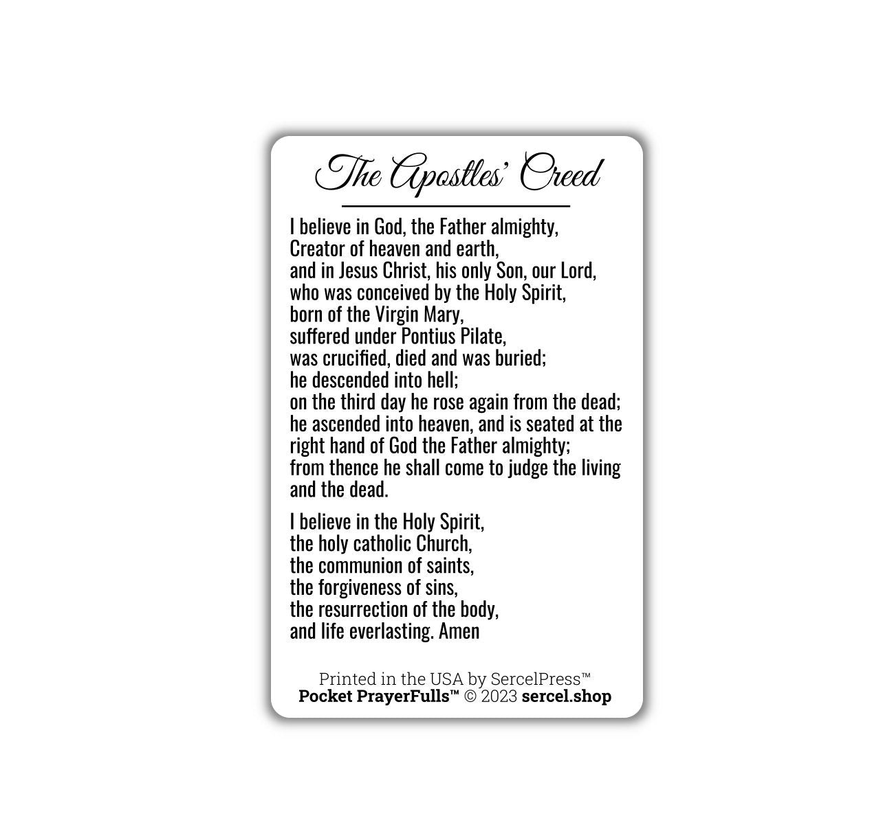 The Apostles' Creed: Pocket PrayerFulls™ | Durable Wallet Prayer Cards