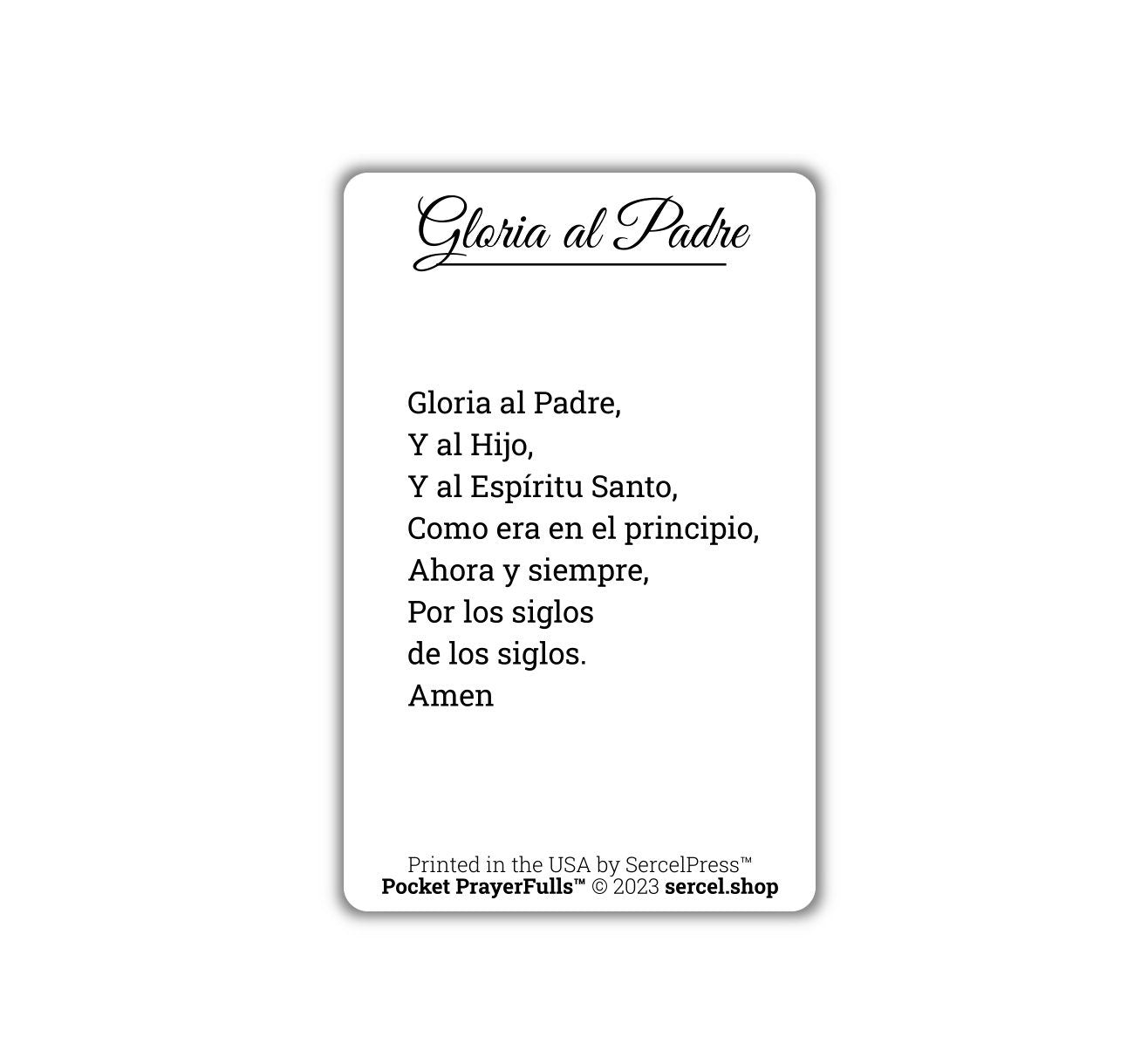 Glory Be in Spanish / Gloria al Padre: Pocket PrayerFulls™ | Durable Wallet Prayer Cards | Catholic Prayers