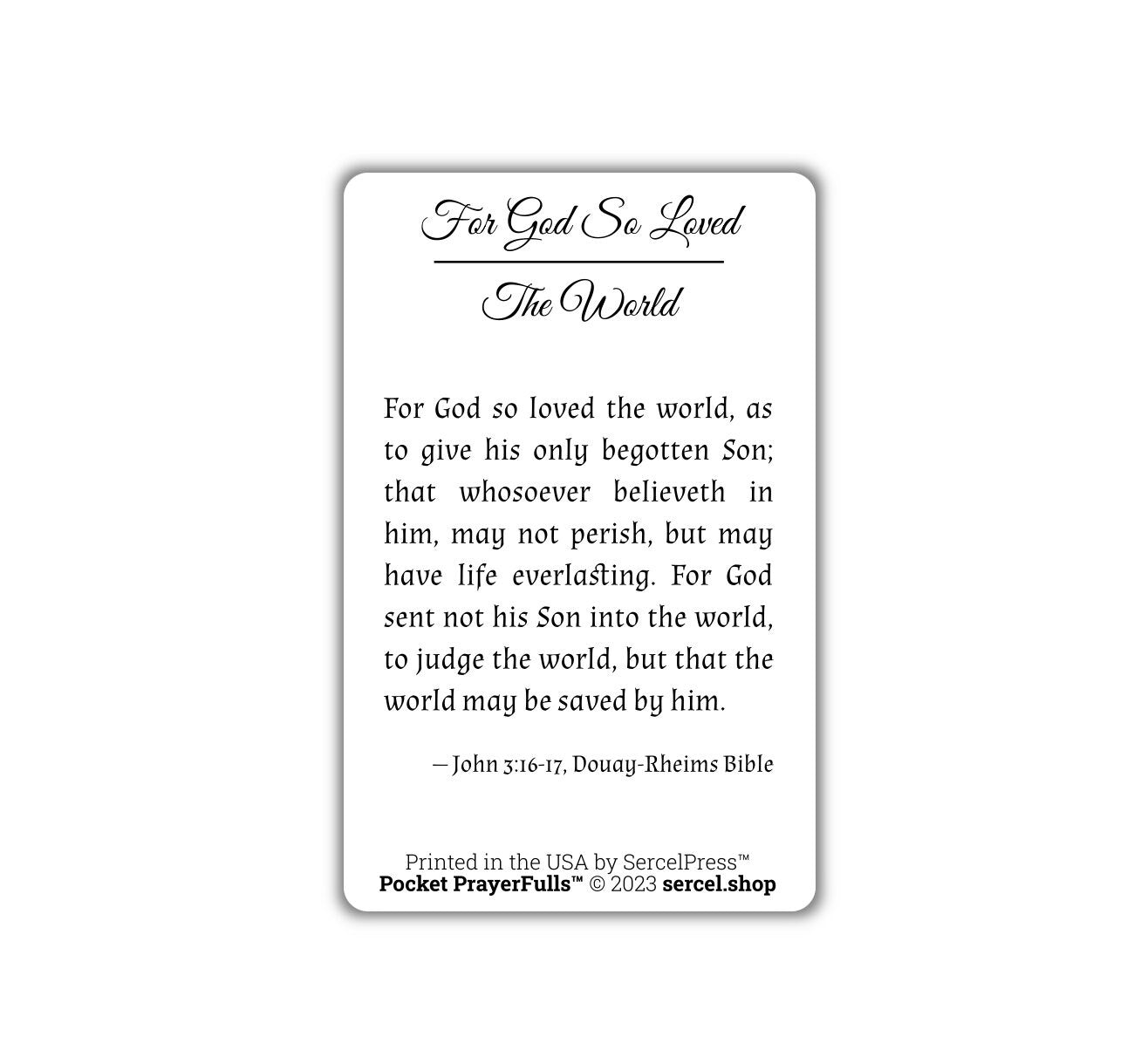 For God So Loved The World, John 3-16: Pocket PrayerFulls™ | Durable Wallet Prayer Cards | Holy Bible | Scripture