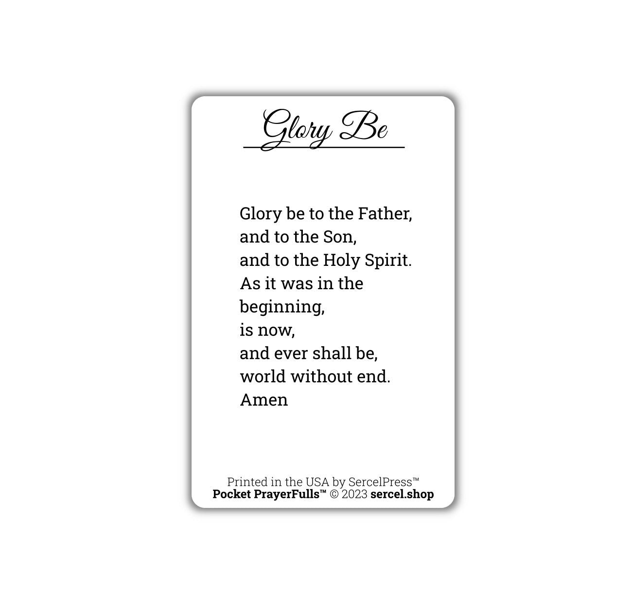 Glory Be: Pocket PrayerFulls™ | Durable Wallet Prayer Cards | Catholic Prayers