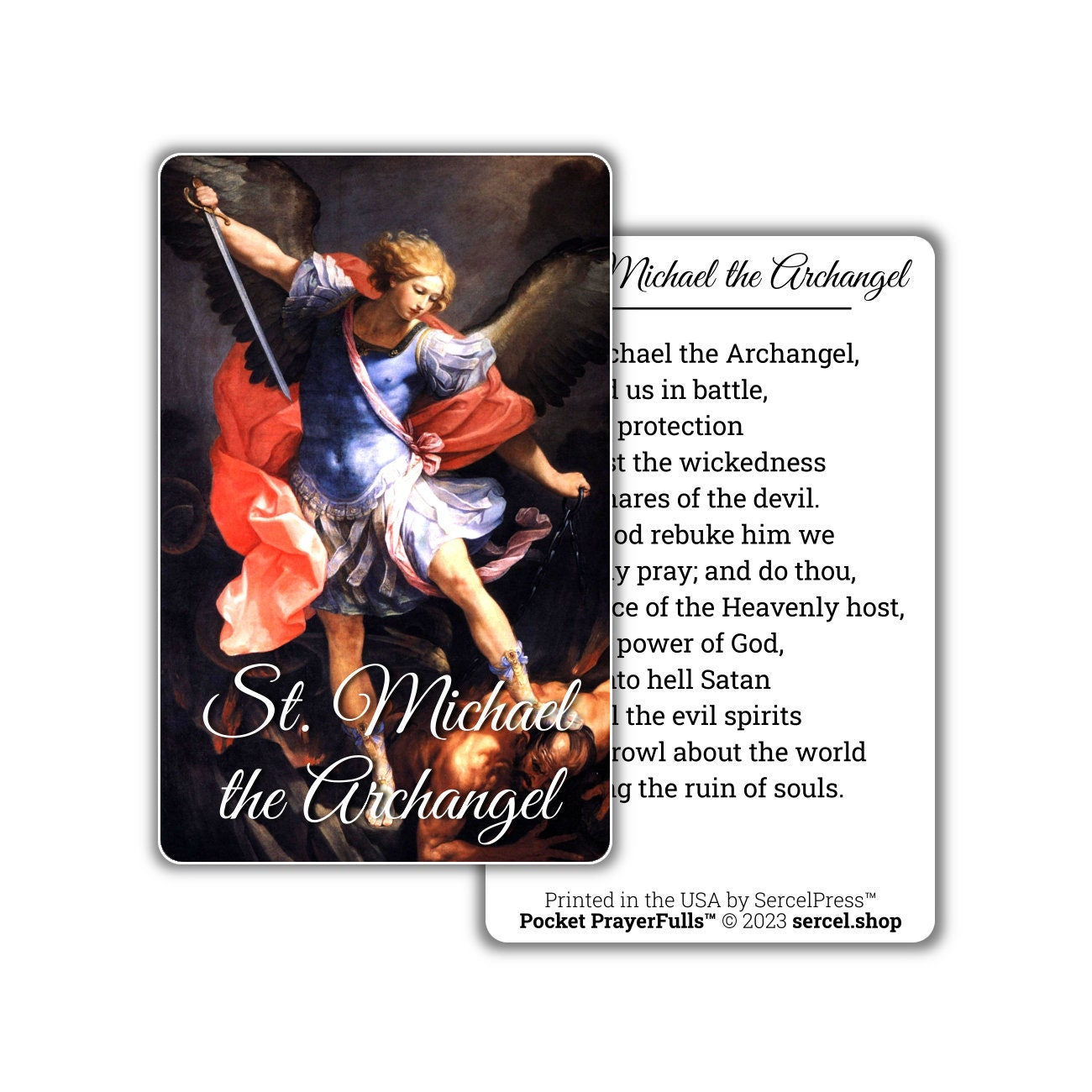 St. Michael the Archangel: Pocket PrayerFulls™ | Uncompromising Holy Cards—Built to Last. Backed for Life | Catholic Prayers