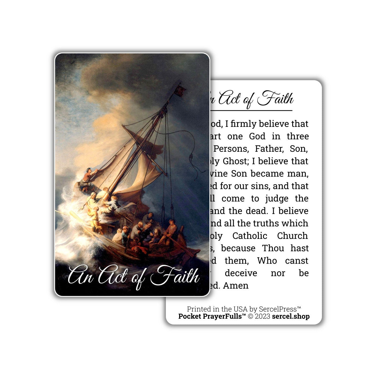 Act of Faith: Pocket PrayerFulls™ | Durable Wallet Prayer Cards | Catholic Prayers