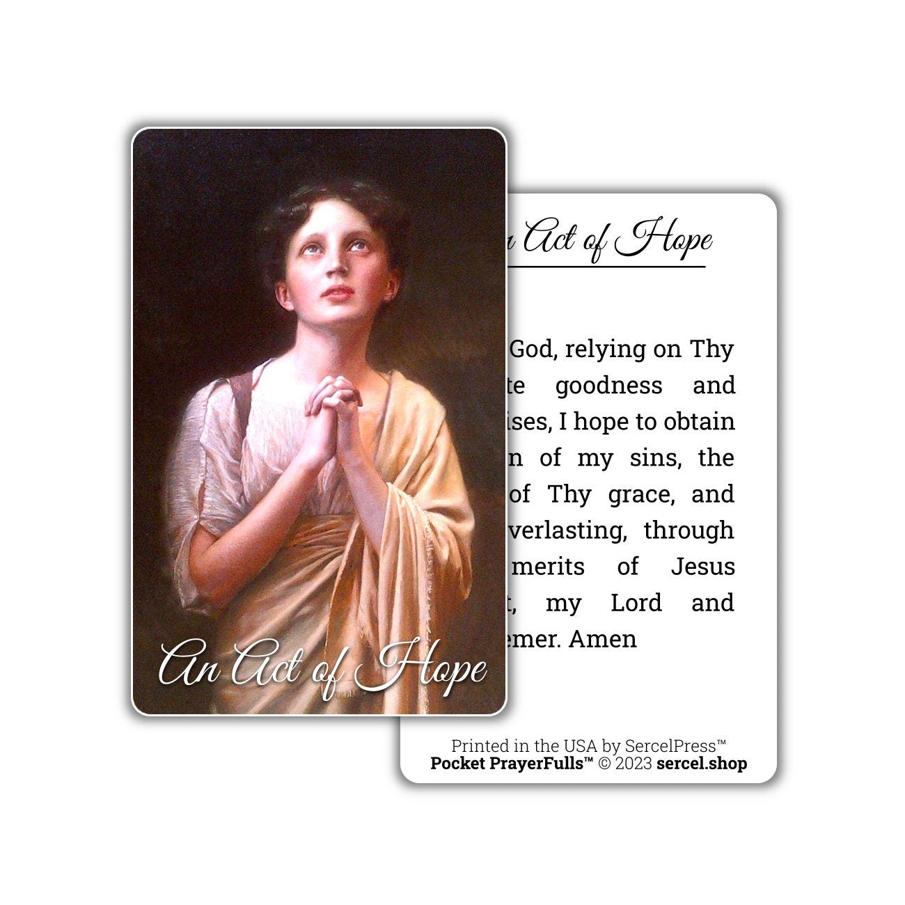 Act of Hope: Pocket PrayerFulls™ | Durable Wallet Prayer Cards | Catholic Prayers