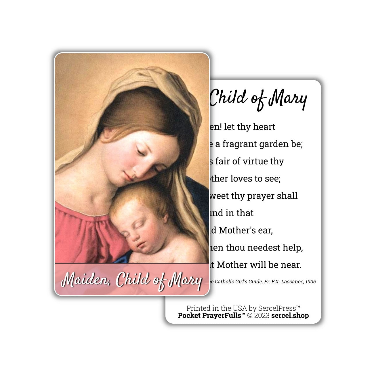 O Maiden, Child of Mary: Pocket PrayerFulls™ | Durable Wallet Prayer Cards | Catholic Poetry