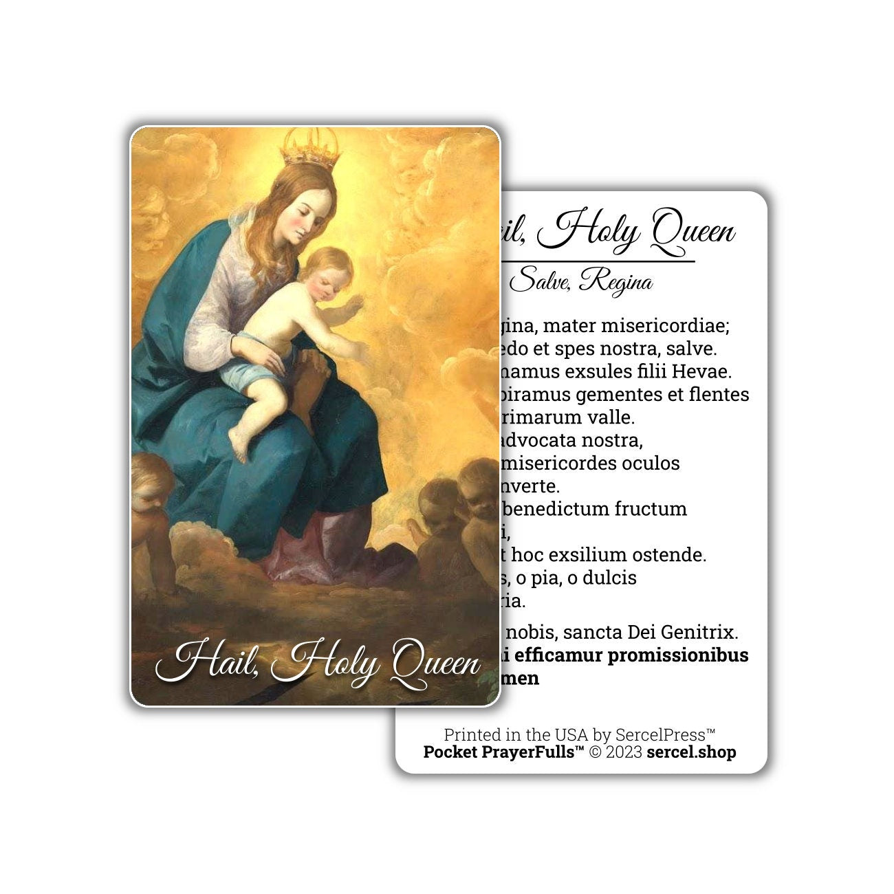 Latin Rosary Prayers Collection — Set of 6 Holy Cards | Pocket PrayerFulls™ | Uncompromising Holy Cards — Built to Last. Backed for Life