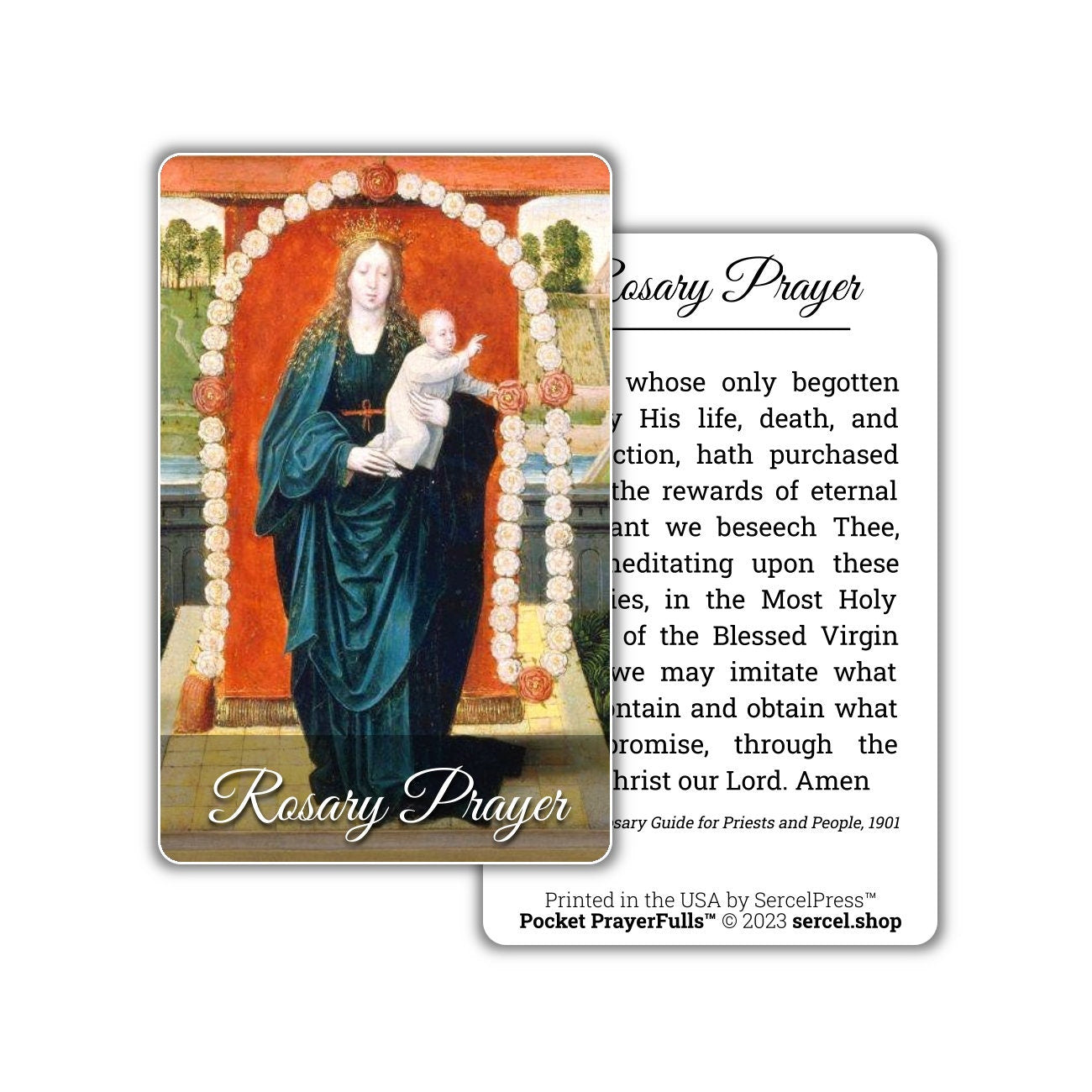 Rosary Prayer: Pocket PrayerFulls™ | Durable Wallet Prayer Cards | Catholic Prayers