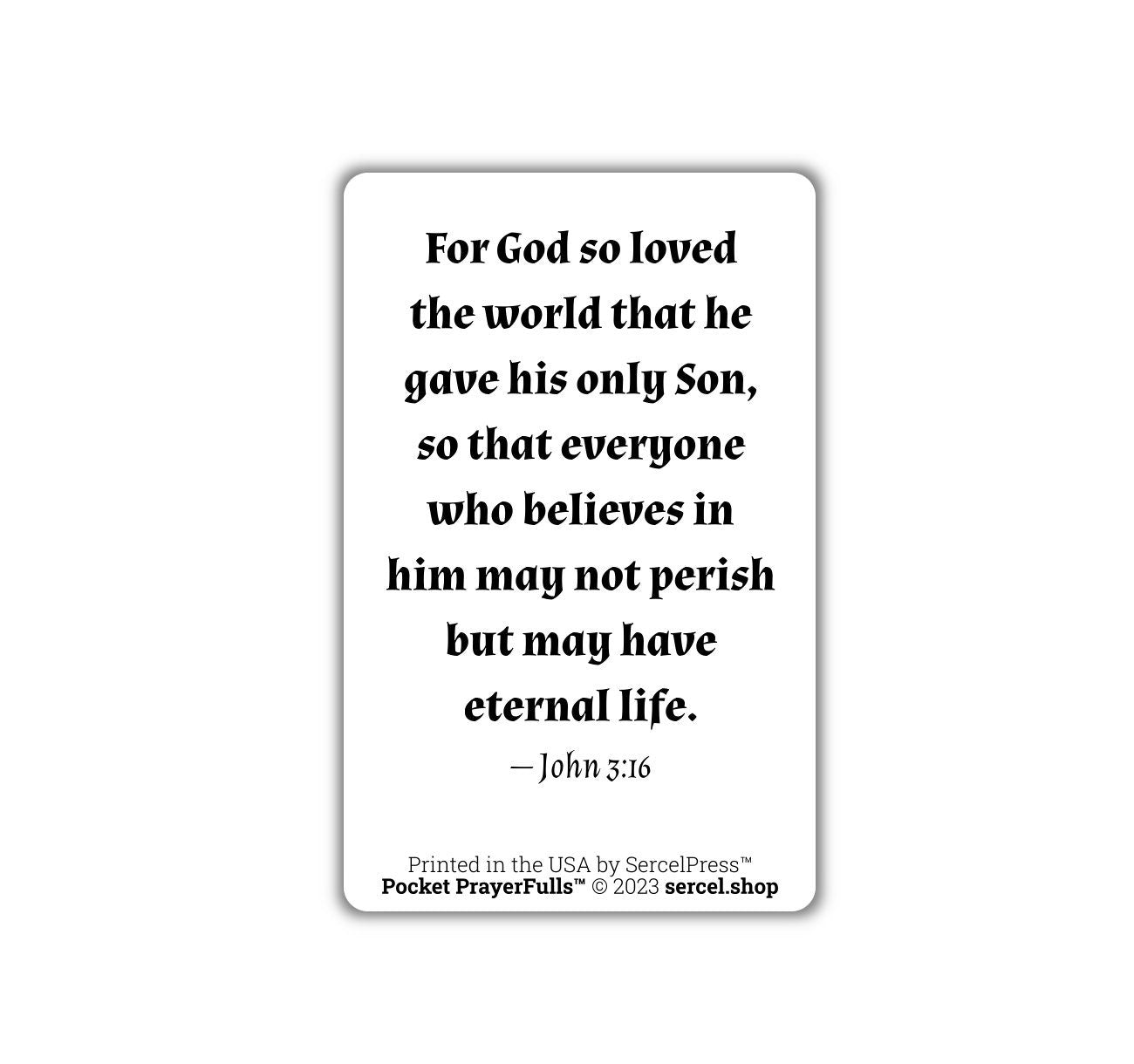 For God So Loved The World / Sacred Heart, John 3-16: Pocket PrayerFulls™ | Durable Wallet Prayer Cards | Holy Bible | Scripture