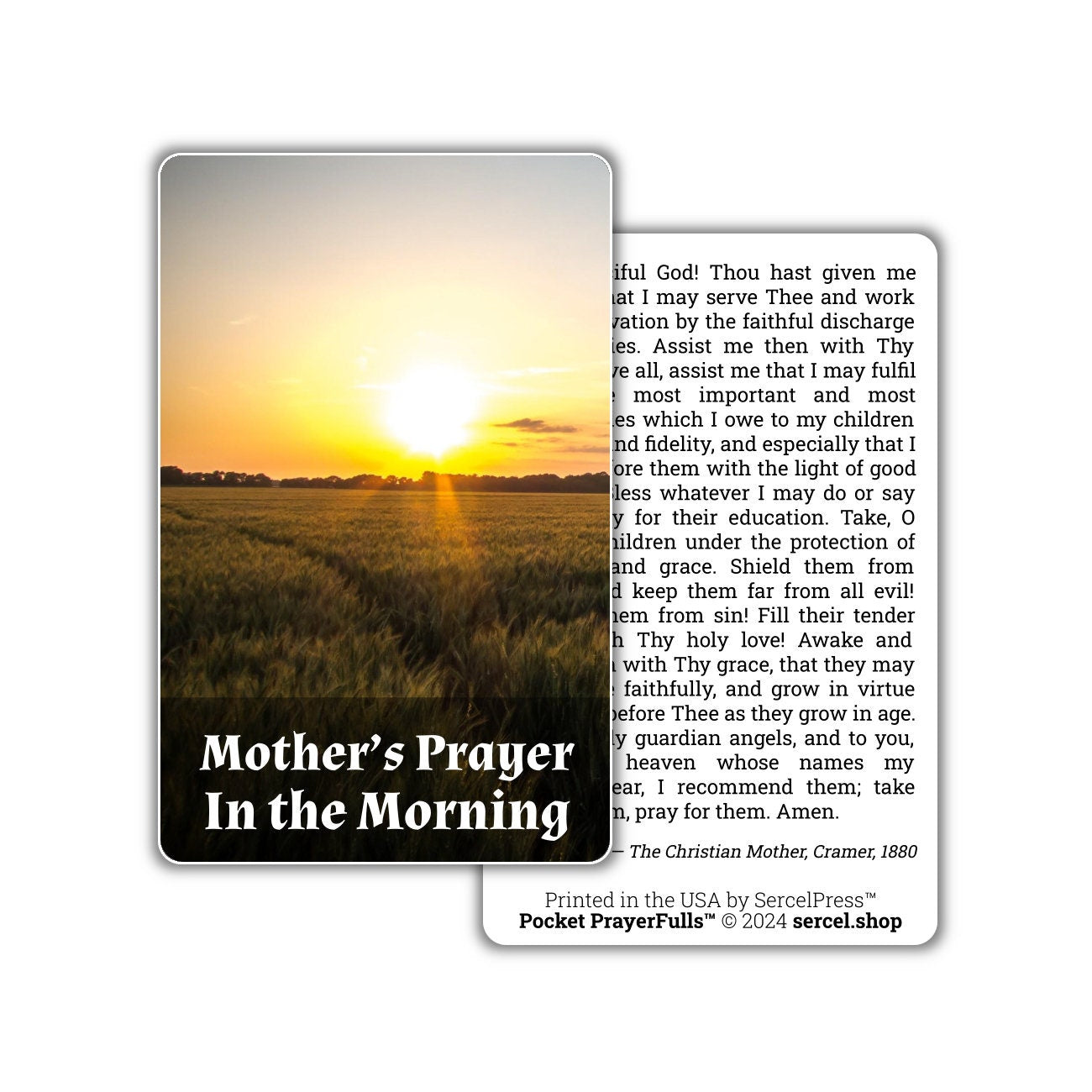Mother's Prayer in the Morning: Pocket PrayerFulls™ | Durable Wallet Prayer Cards | Catholic Prayers