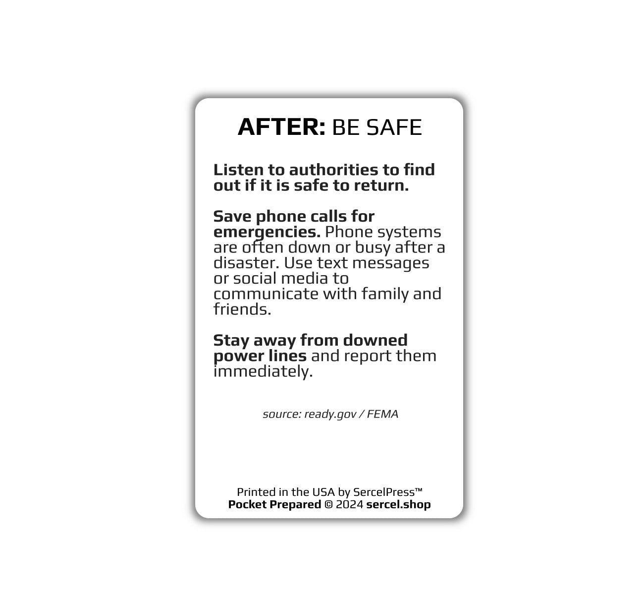 How to Survive a Landslide | Pocket Prepared | Durable Wallet Emergency Response Card