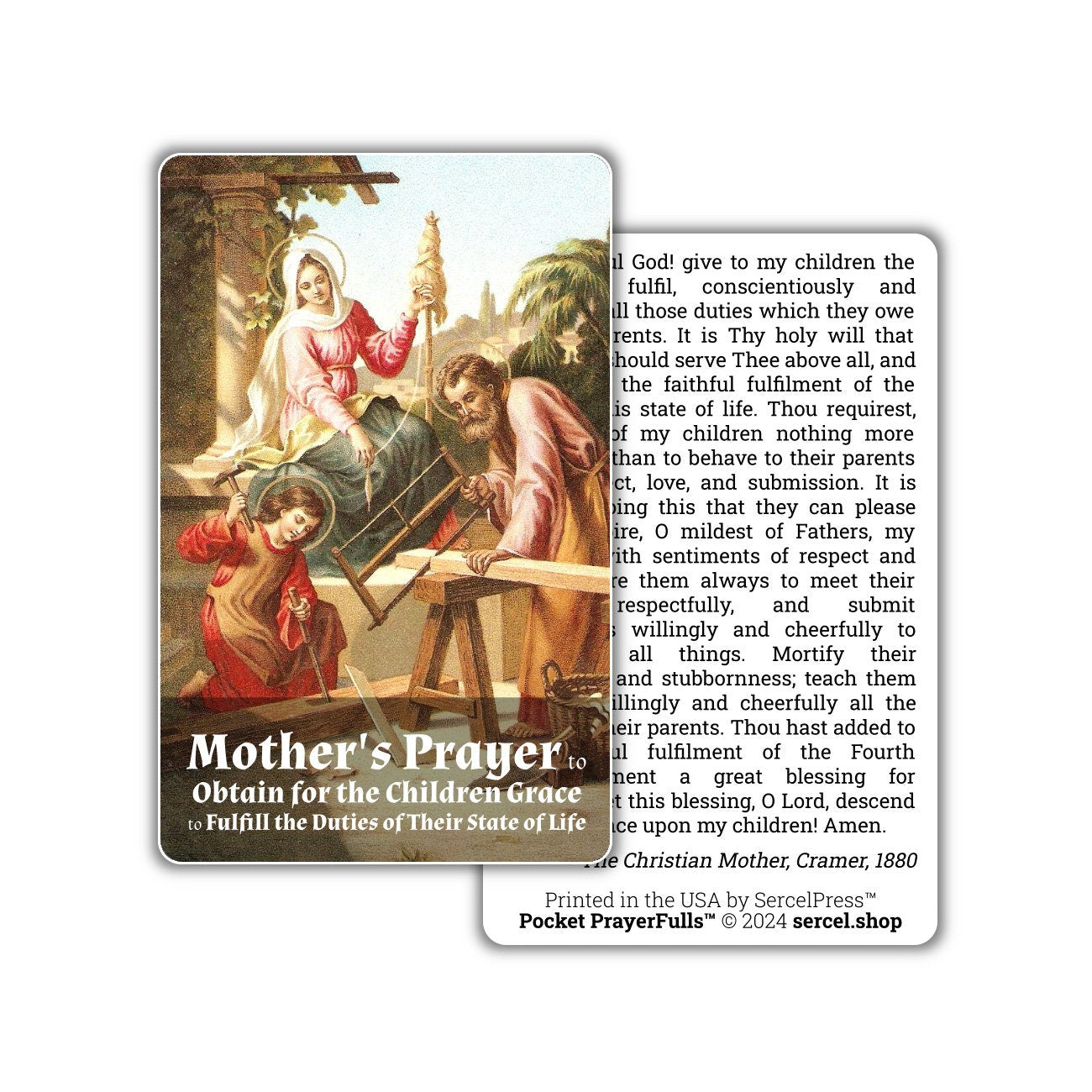 Mother's Prayers Collection, 23 Holy Cards, Approved Sources: Pocket PrayerFulls™ | Durable Wallet Prayer Cards | Catholic Prayers