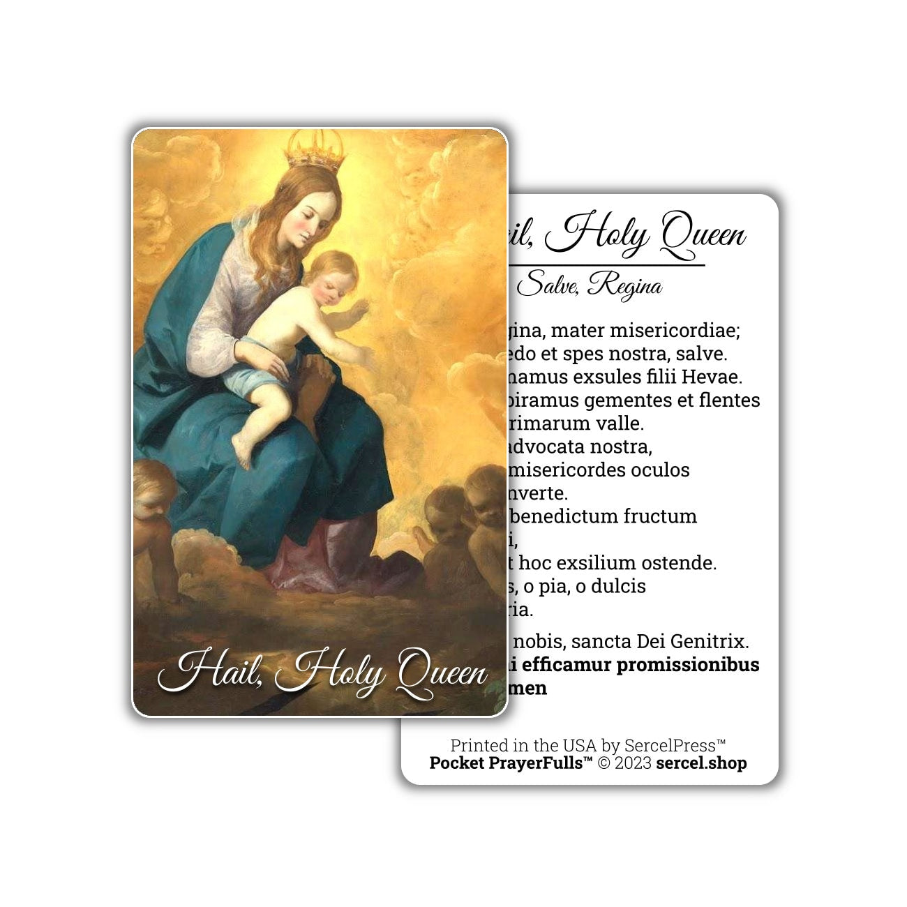 Catholic Latin Prayers Collection – Set of 10 Holy Cards | Pocket PrayerFulls™ | Uncompromising Holy Cards — Built to Last. Backed for Life