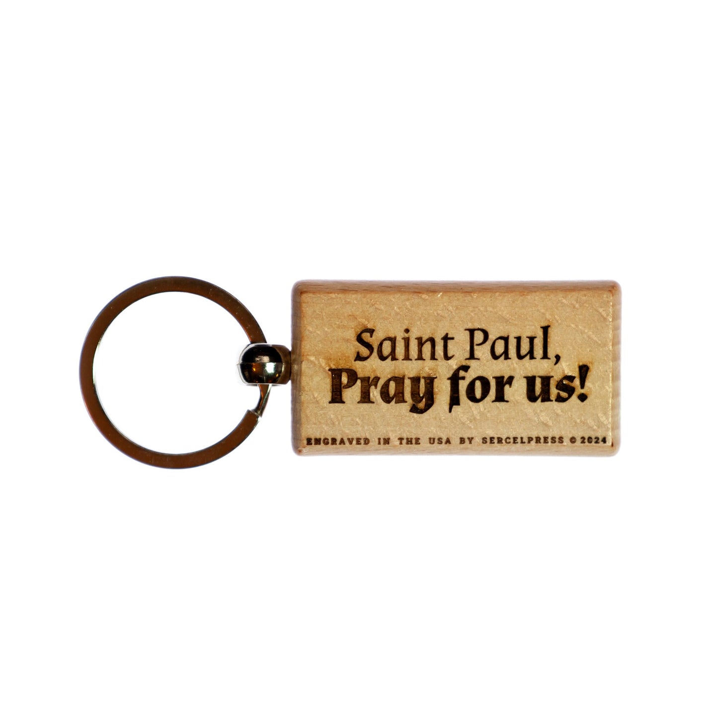 Saint Paul, Solid Wood Keychain, Engraved in the USA