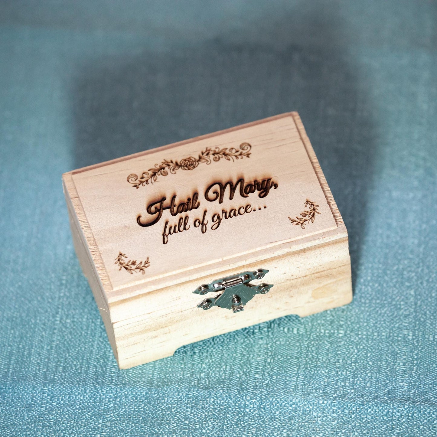 Rosary Box, Hail Mary Full of Grace, Engraved in the USA, Catholic Living