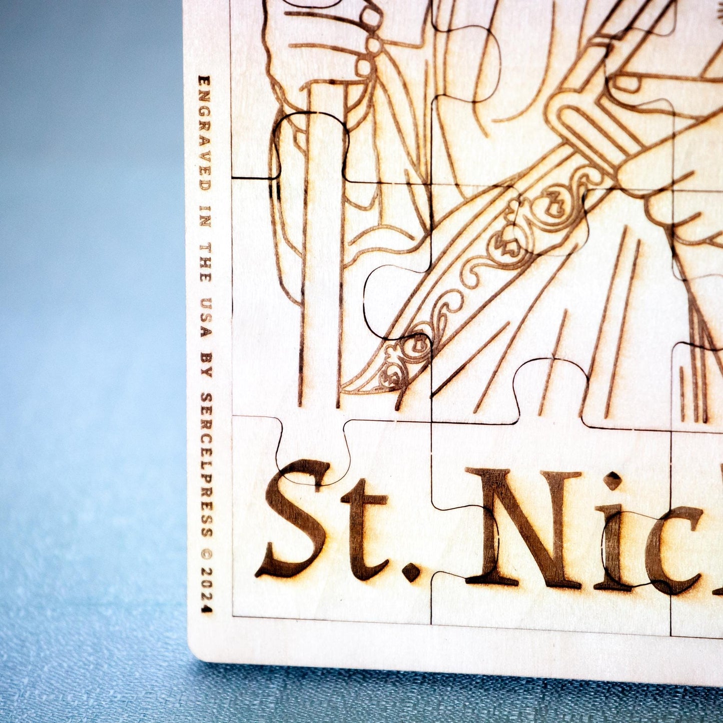 Saint Nicholas, Laser-Engraved Wood Puzzle, 11.75" x 7.75" | Engraved in the USA | Catholic Living