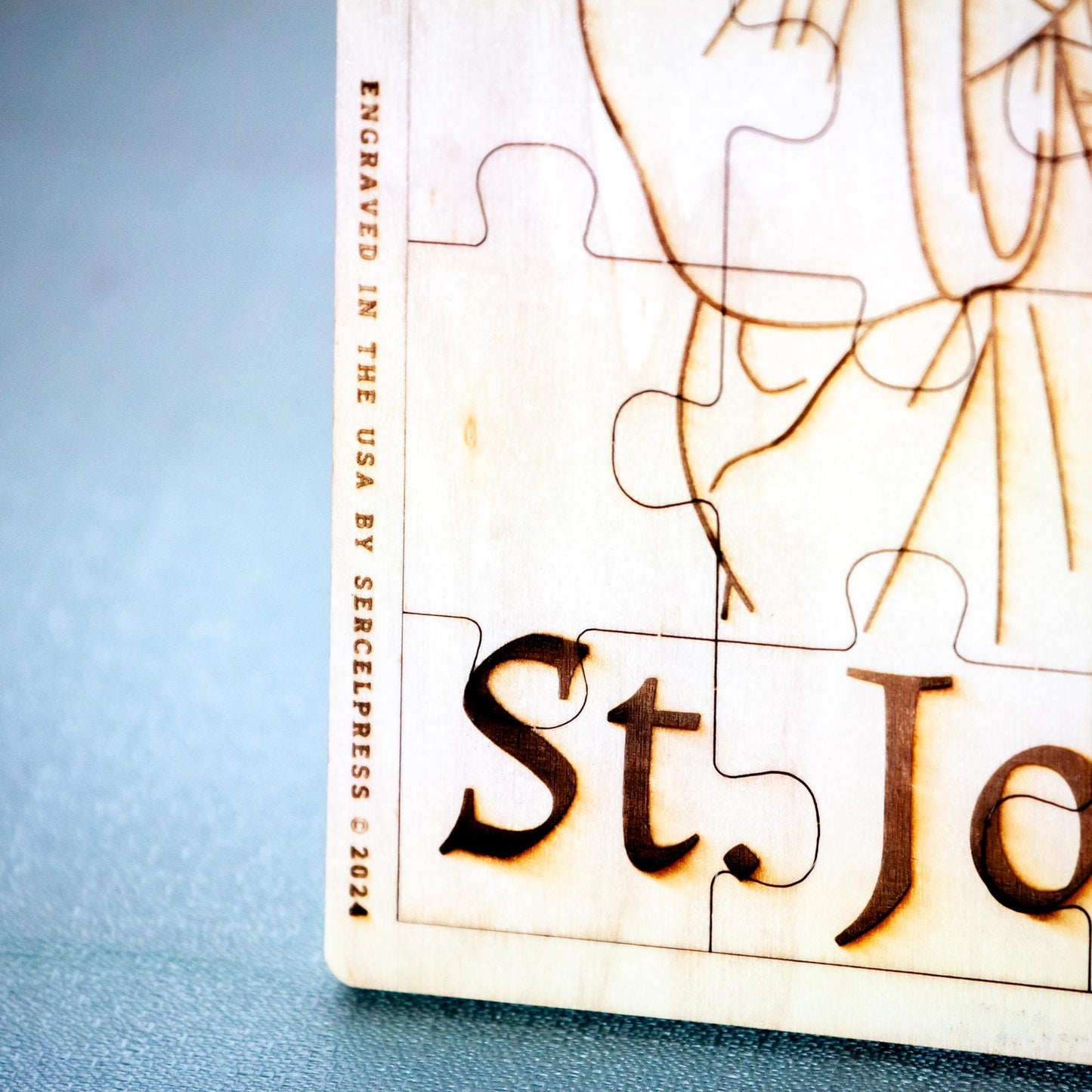 Saint Joseph, Laser-Engraved Wood Puzzle, 11.75" x 7.75" | Engraved in the USA | Catholic Living