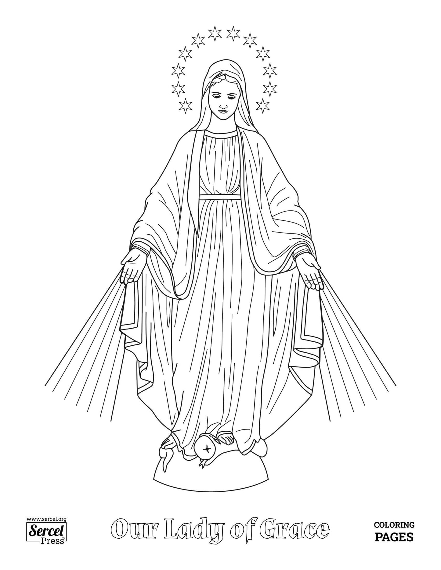 Printable Catholic Coloring Book, Our Lady, 15 Catholic Coloring Pages, Instant Digital Download and Print, Catholic Education, Homeschool