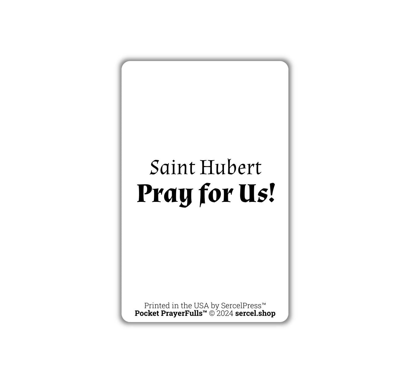 Saint Hubert: Pocket PrayerFulls™ | Durable Wallet Holy Cards | Catholic Saints