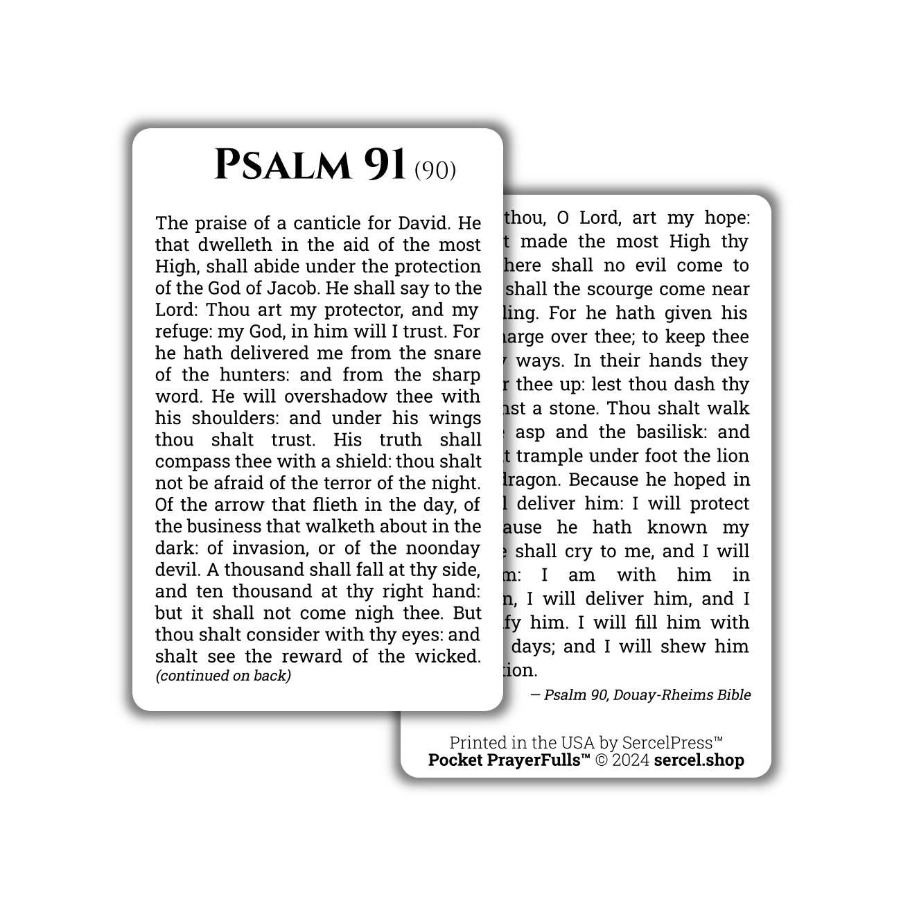 Psalm 91: Pocket PrayerFulls™ | Durable Wallet Holy Cards | Holy Bible | Douay-Rheims | Scripture | Psalms