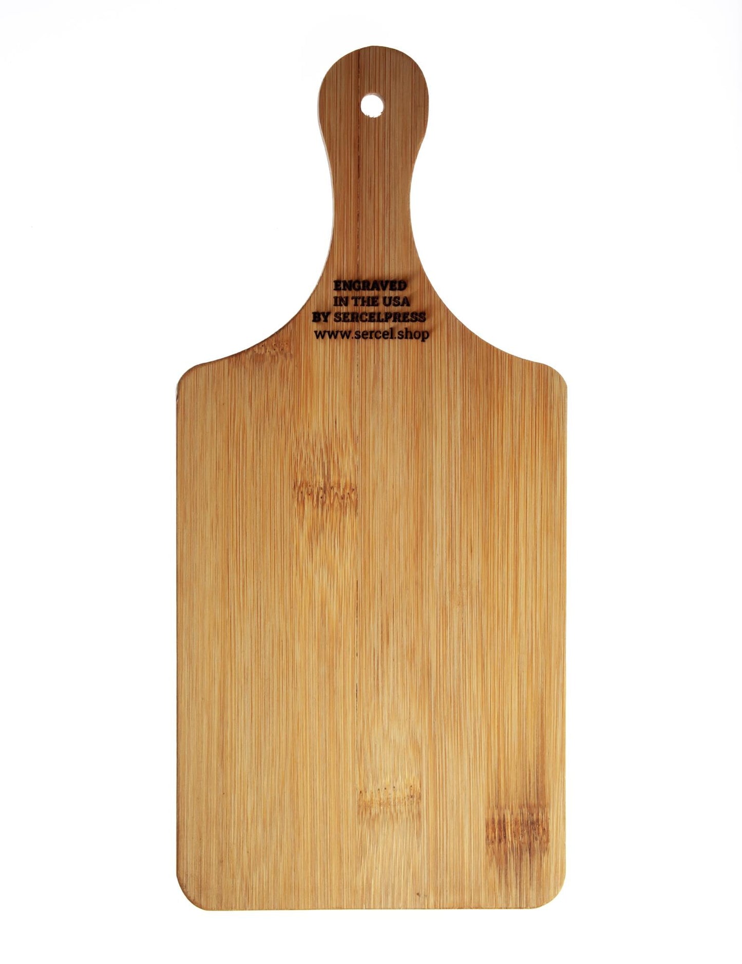 As For Me And My House, We Will Serve The LORD, Decorative Bamboo Cutting Board, 11" x 5" x 0.39" | Engraved in the USA | Catholic Living
