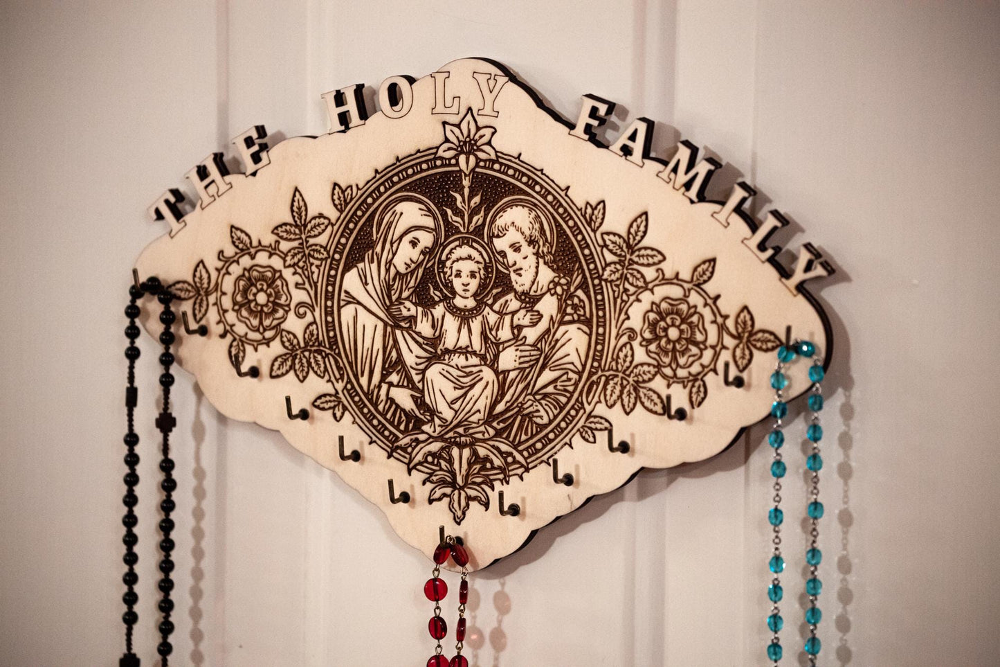 Total Rosary Bundle: Rosary Prayers, Latin Rosary Prayers, 2x Card Carrying Cases, Large Holy Family Rosary Hanger, 30% DISCOUNT