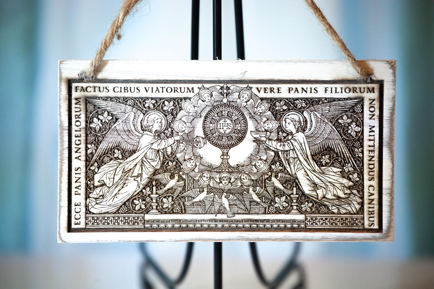 Ecce Panis Angelorum, Blessed Sacrament Wall Art, Small, Engraved in the USA, Catholic Living