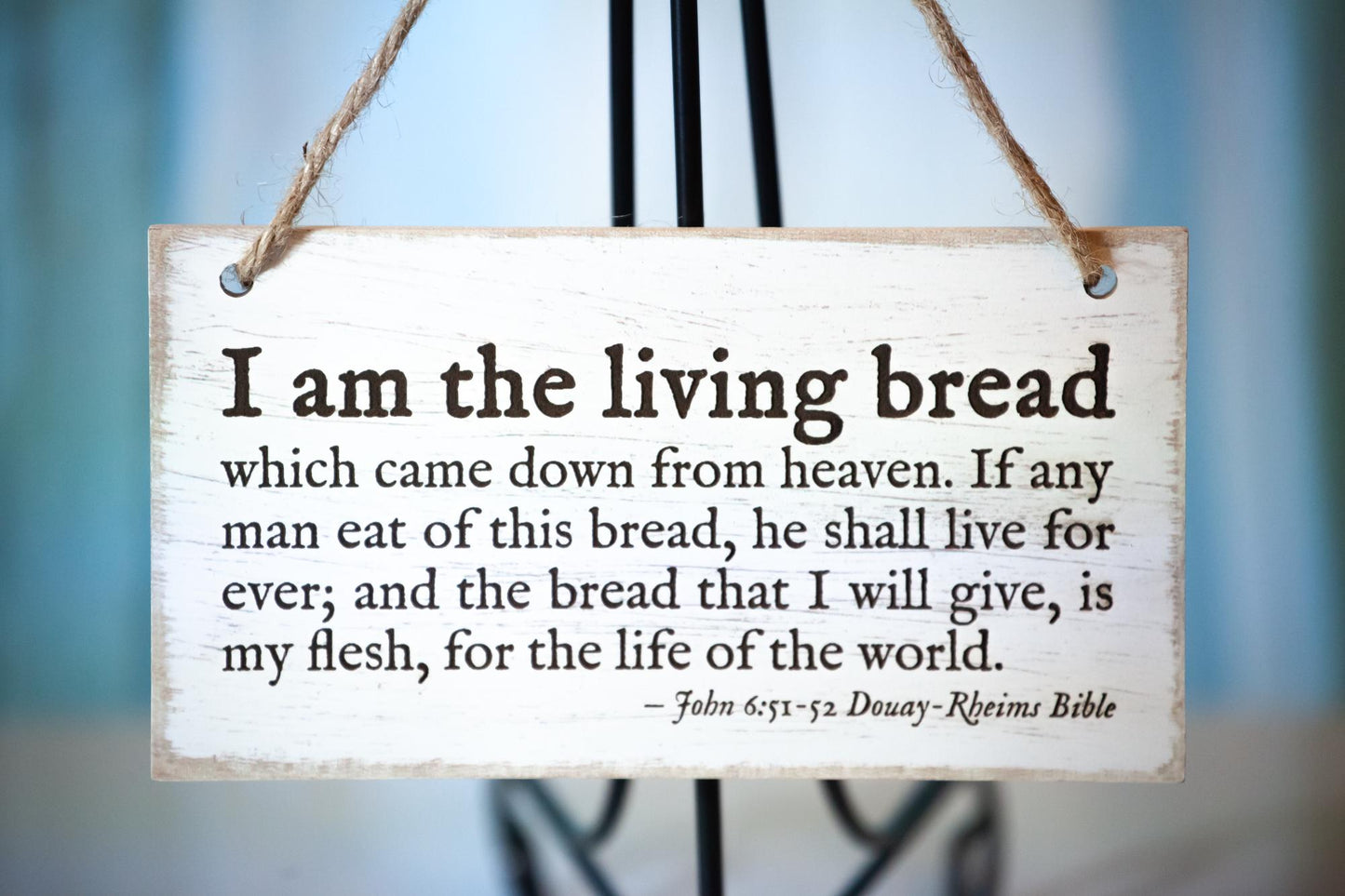 I Am The Living Bread, John 6, Eucharistic Wall Art, Small, Engraved in the USA, Catholic Living