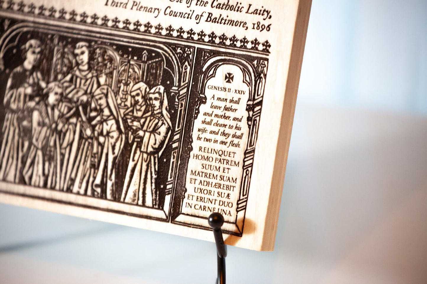 Prayer of Husband and Wife, 8x10 inch Laser-Engraved Wood Wall Art | Engraved in the USA | Catholic Living