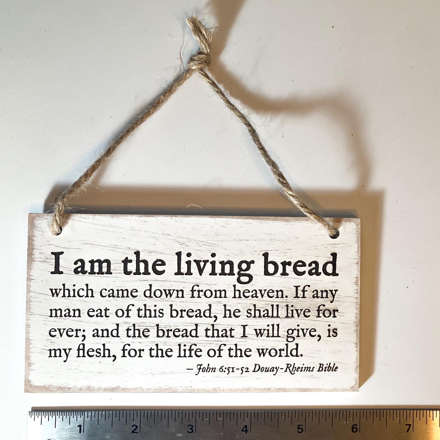 I Am The Living Bread, John 6, Eucharistic Wall Art, Small, Engraved in the USA, Catholic Living