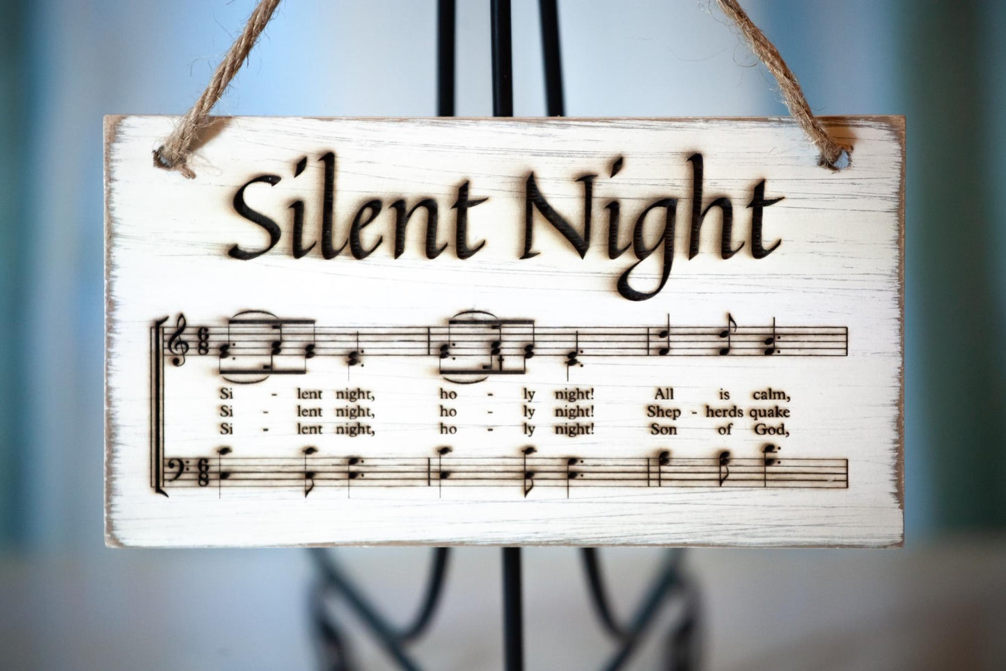 Silent Night, Christmas Wall Art, Small, Engraved in the USA, Catholic Living