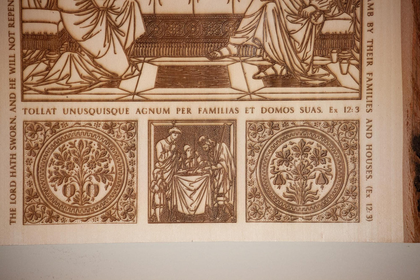 The Last Supper, 12 x 16 inch Large Laser-Engraved Wood Wall Art with Bark Edge, Engraved in the USA