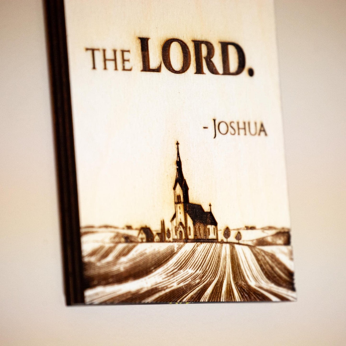 As For Me And My House, We Will Serve The LORD - Joshua, Hand-Colored, Laser-Engraved, Mini Wood Wall Art, Engraved in the USA