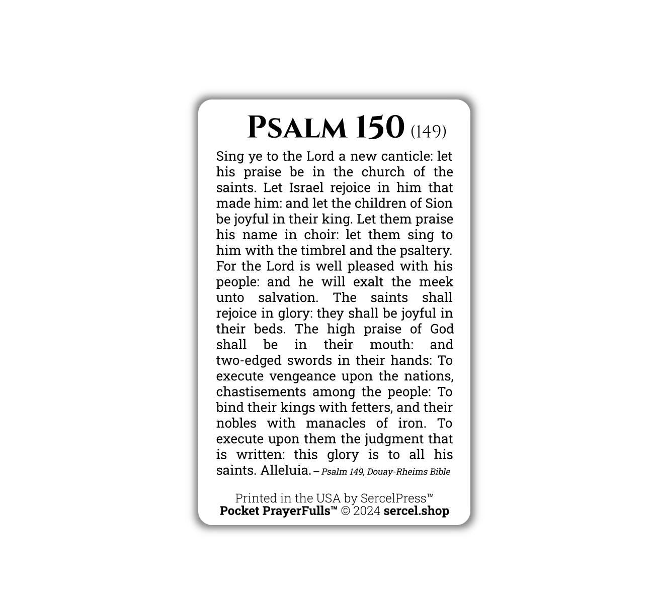 Douay-Rheims Psalms Holy Cards: Pocket PrayerFulls™ | Durable Wallet Holy Cards | Holy Bible | Douay-Rheims | Scripture | Psalms