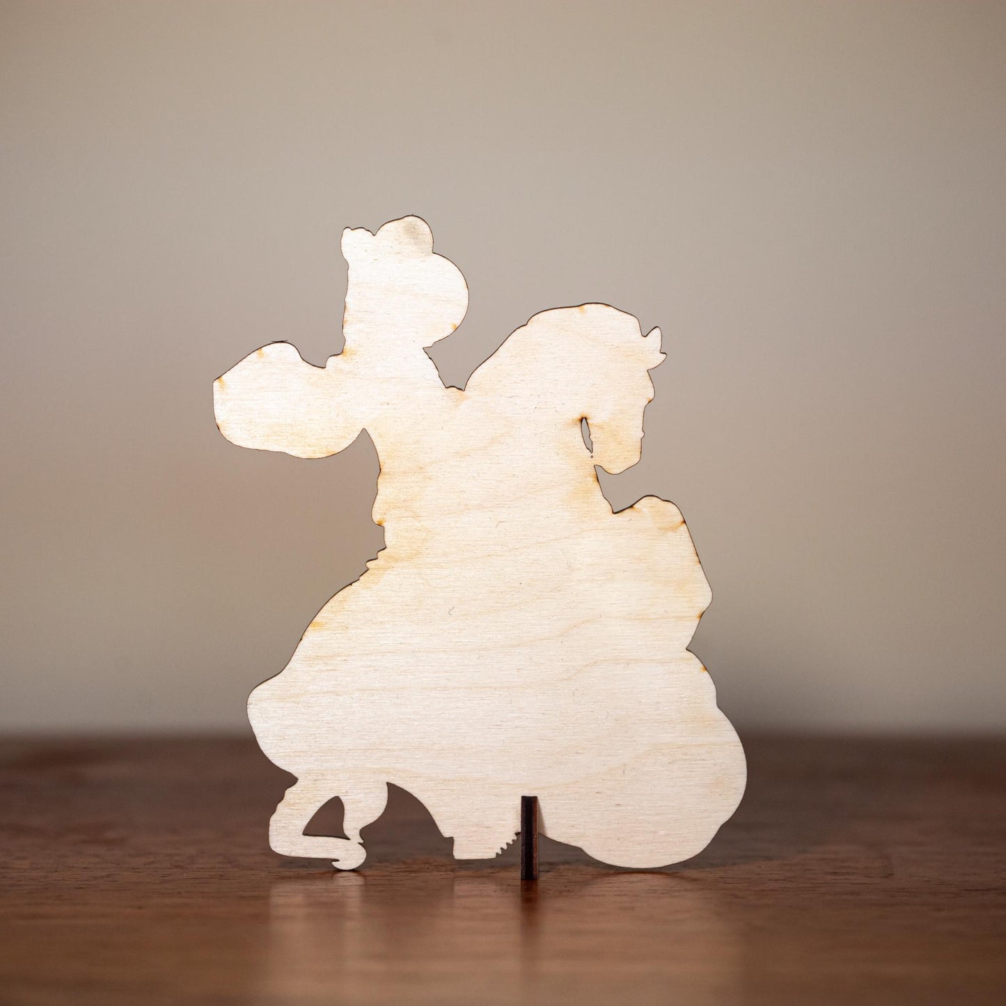 Saint George and the Dragon, Mini Saint Cutout Figurines, Birch Wood, 5" x 4", Laser Cut and Engraved, Made in the USA