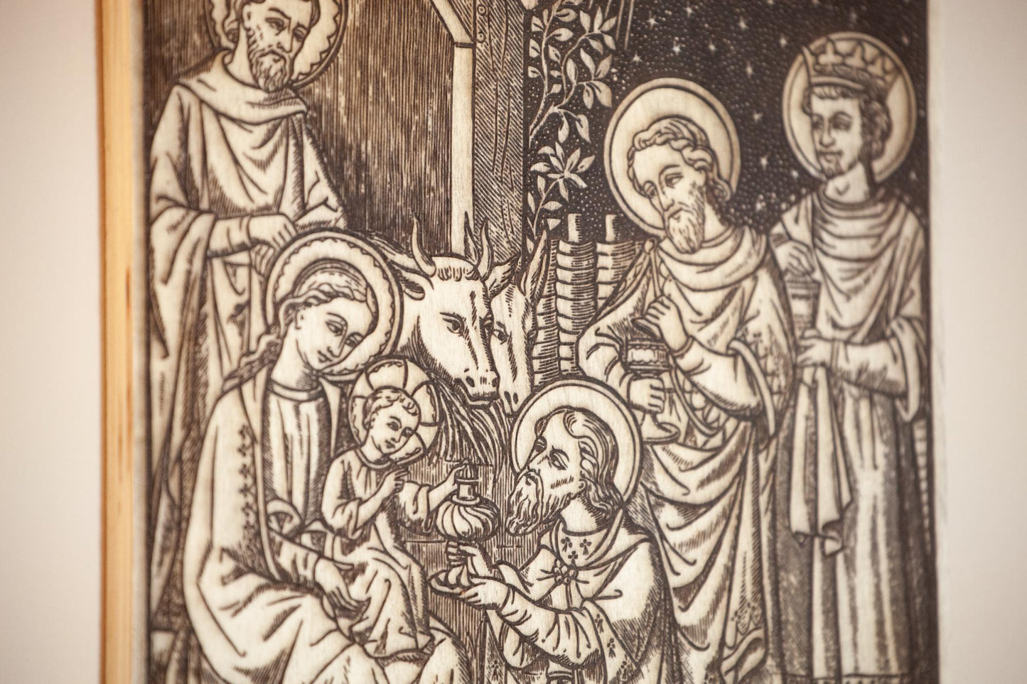 Three Wise Men, Epiphany, Nativity, Christmas, Laser-Engraved Wood Panel Art, 8" x 10" | Engraved in the USA