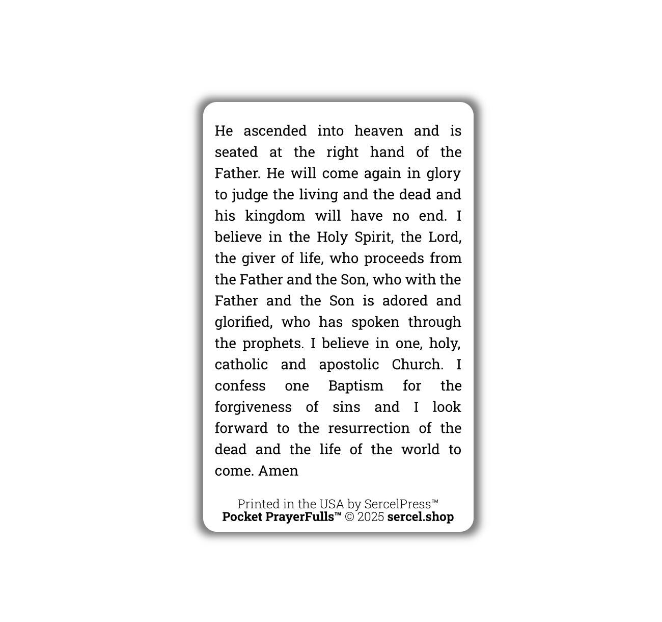 The Nicene Creed | Pocket PrayerFulls™ | Uncompromising Holy Cards — Built to Last. Backed for Life