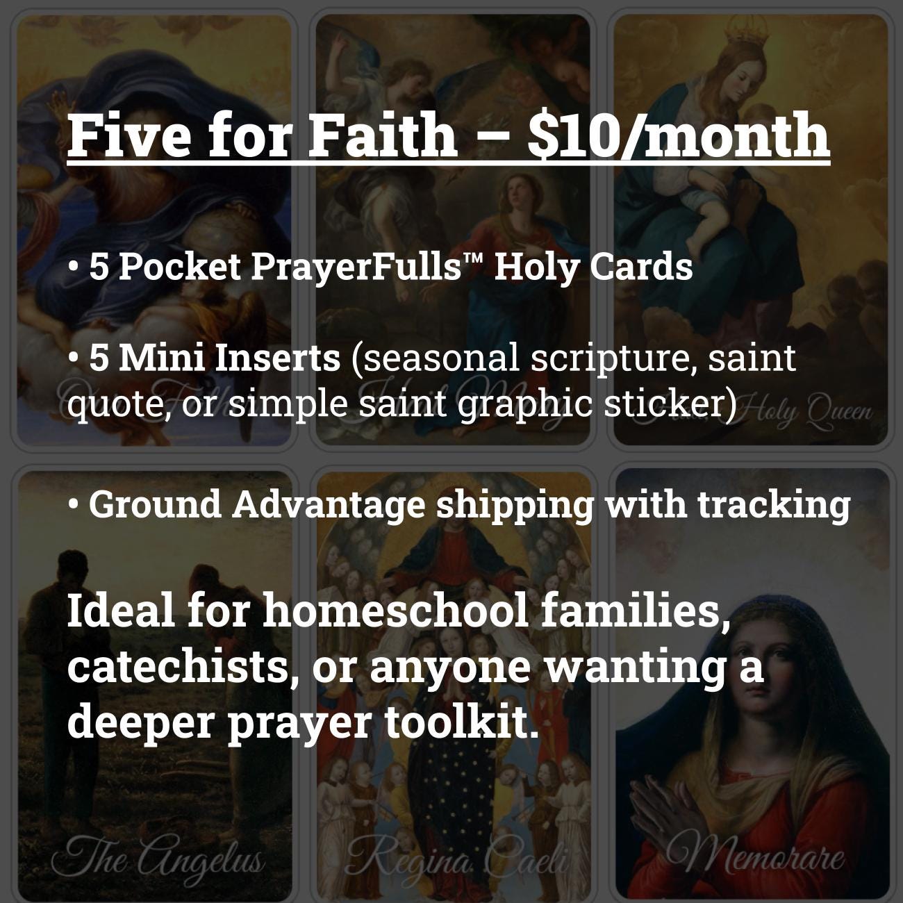 Monthly Pocket PrayerFulls Subscription | Catholic Holy Cards Delivered Monthly | Uncompromising Holy Cards — Built to Last. Backed for Life
