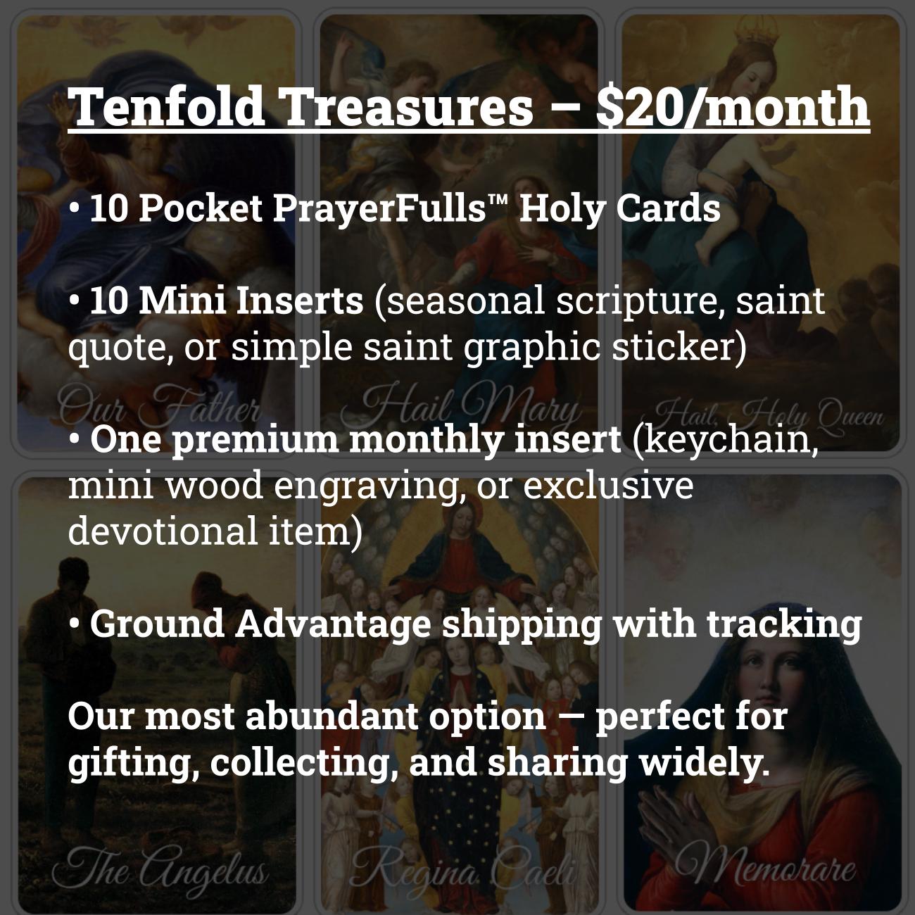 Monthly Pocket PrayerFulls Subscription | Catholic Holy Cards Delivered Monthly | Uncompromising Holy Cards — Built to Last. Backed for Life