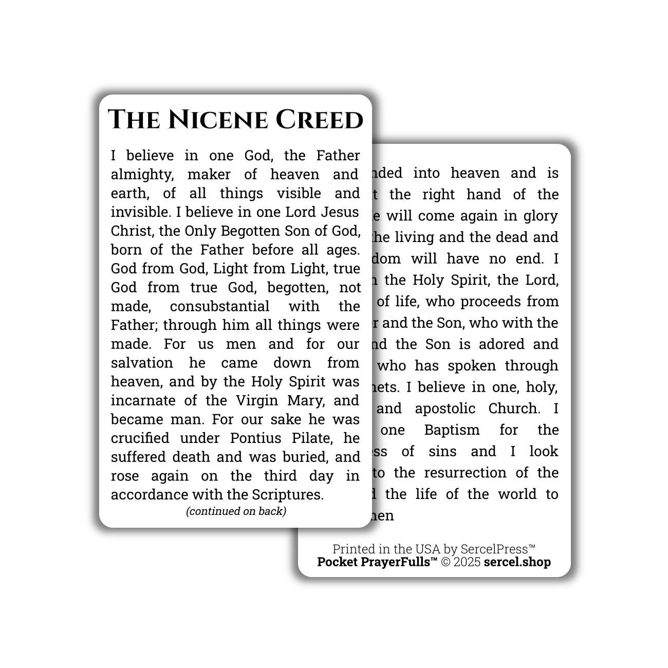 The Nicene Creed | Pocket PrayerFulls™ | Uncompromising Holy Cards — Built to Last. Backed for Life