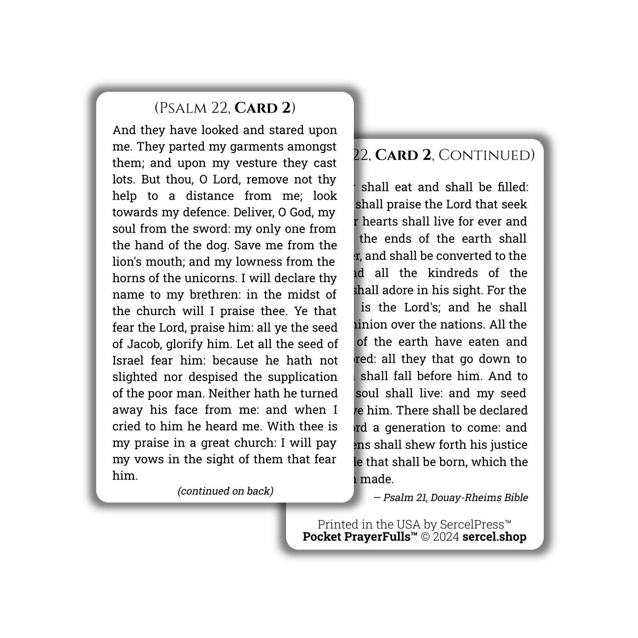 Psalm 22 — On Two Cards: Pocket PrayerFulls™ | Pocket PrayerFulls™ | Uncompromising Holy Cards — Built to Last. Backed for Life | Psalms