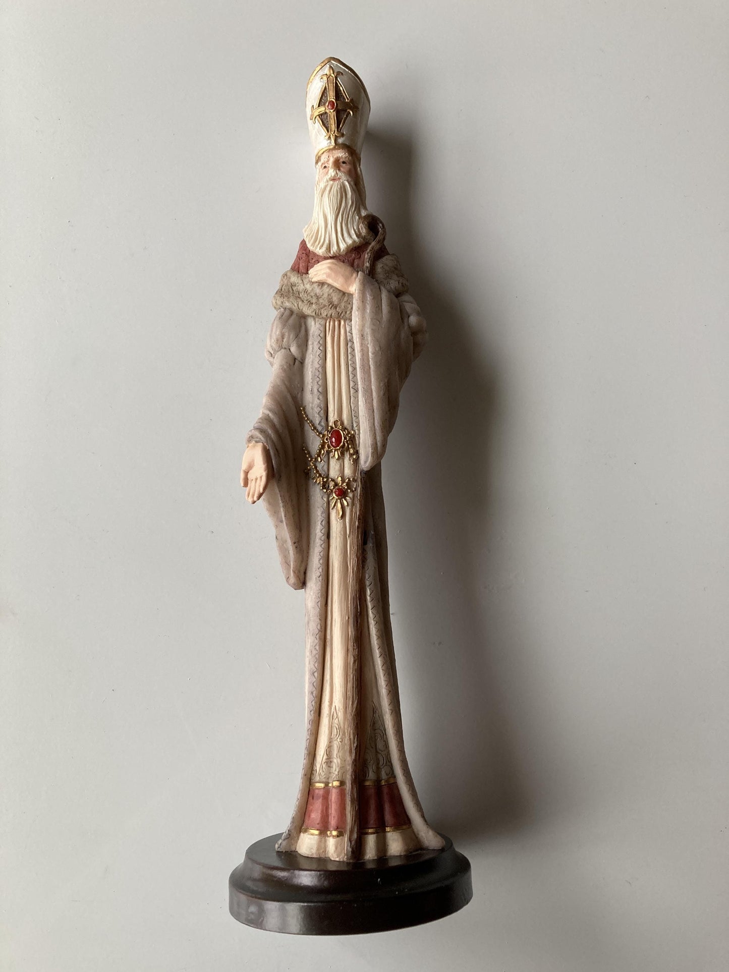 Vintage Saint Nicholas Figurine – “St Nicholas & Me” Collection (1994 WBI Inc) – 12.75” Tall Resin Saint Nicholas Statue
