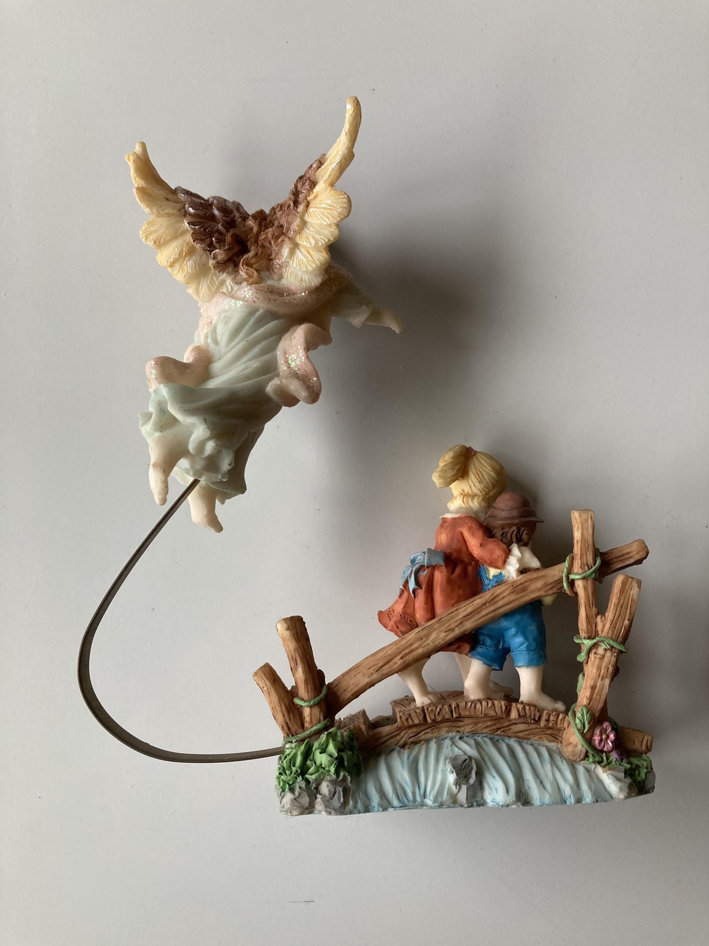 Vintage Guardian Angel and Children Figurine