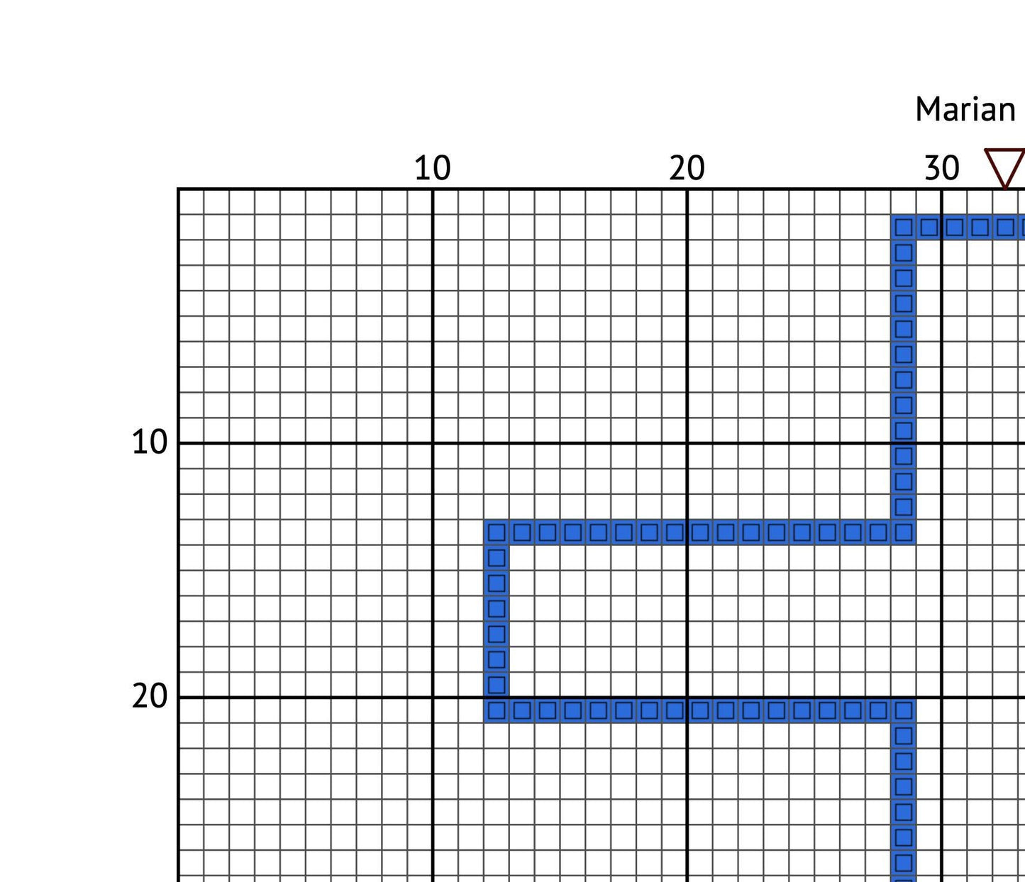 Marian Cross – Catholic Cross Stitch Pattern PDF – 65x85 Stitches – Religious Cross Stitch Chart – Instant Digital Download