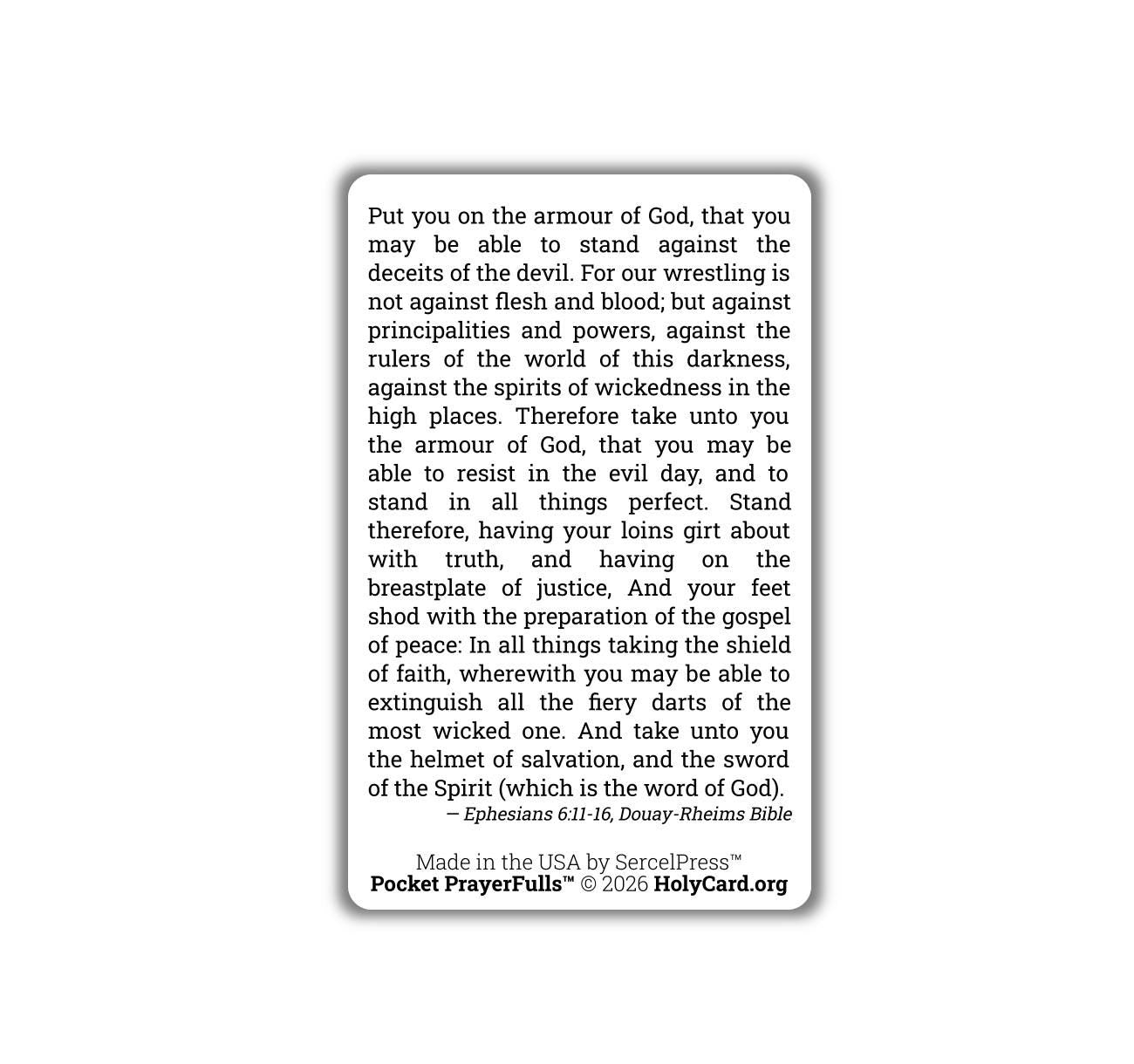 Armor of God Scripture Card – Ephesians 6:11-16 – Bible Verse Wallet Card – Spiritual Warfare – Pocket PrayerFulls™