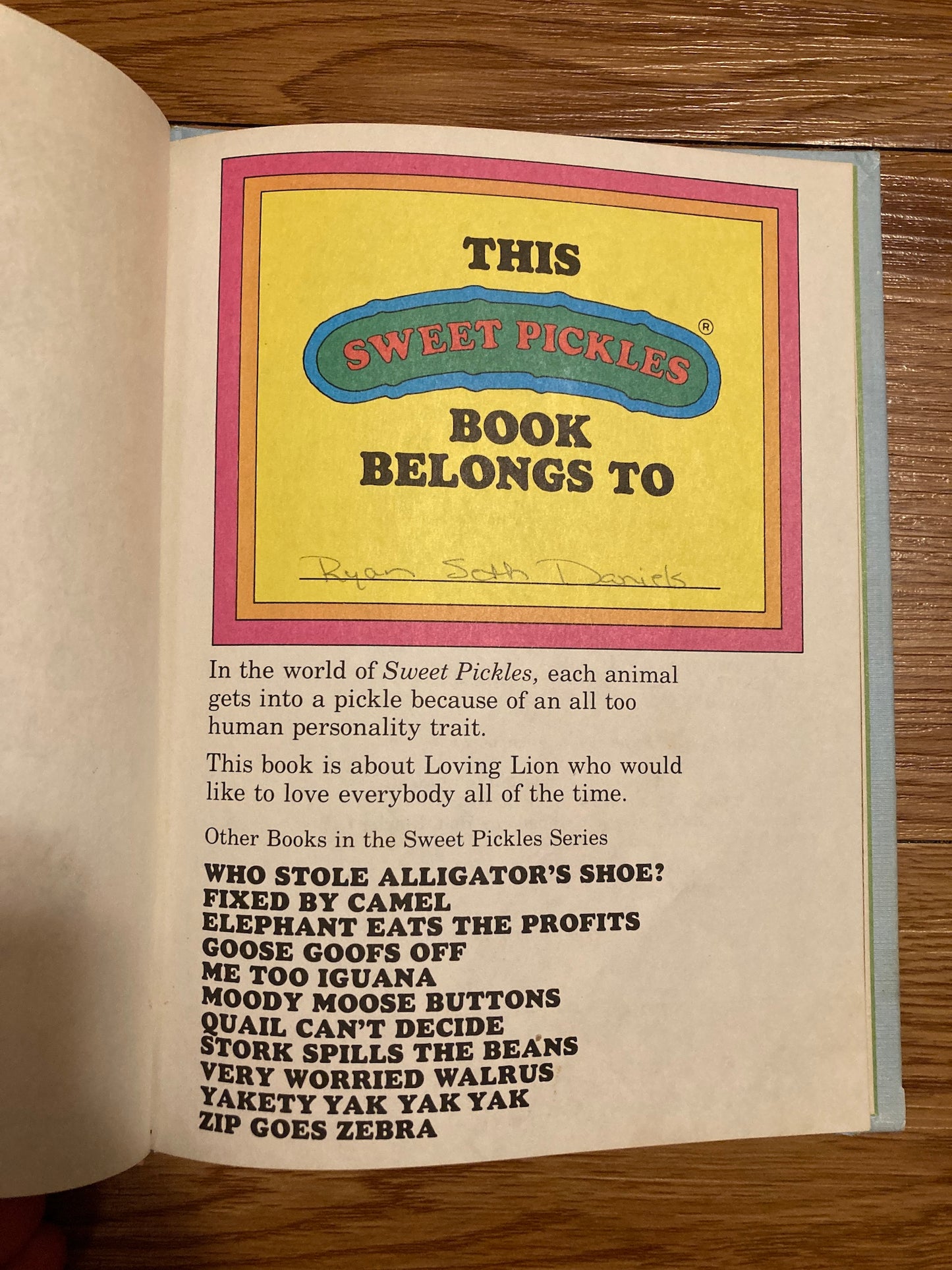 Lion Is Down in the Dumps (Sweet Pickles Series), Good Condition!