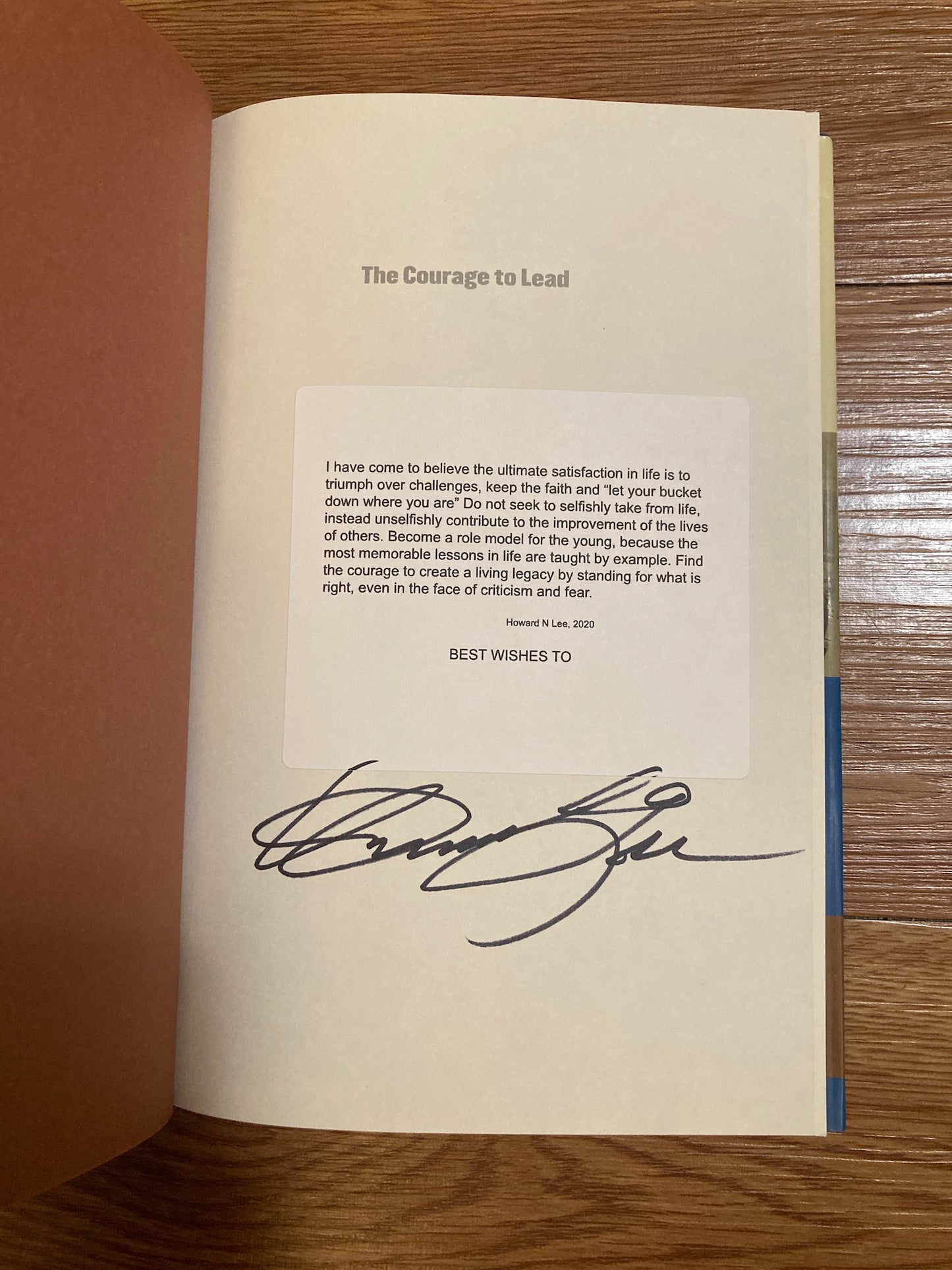 The Courage to Lead: One Man's Journey in Public Service