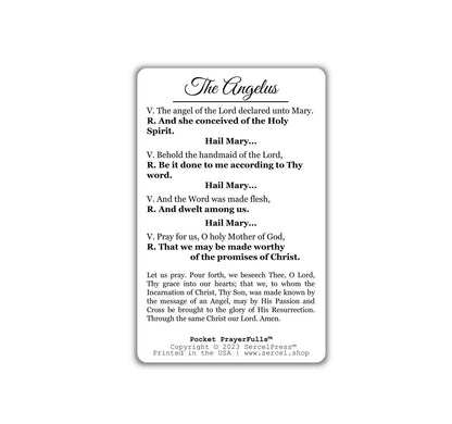 The Angelus — The angel of the Lord declared unto Mary | Pocket PrayerFulls™ | Uncompromising Holy Cards — Built to Last. Backed for Life